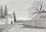 Farm Buildings and Almond Orchard