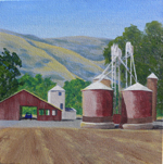 Silos at the corner of Pedrick and Vaughn, Dixon, California